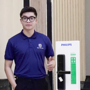 Khóa bảo mật cấp C Philips DDL603E-HWS lắp đặt thực tế - khoathongminh24h (Ảnh 5)