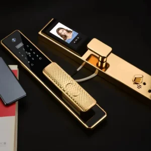 Khóa Cửa Gỗ Hubert HB CG99F Gold 24K lắp đặt thực tế - khoathongminh24h
